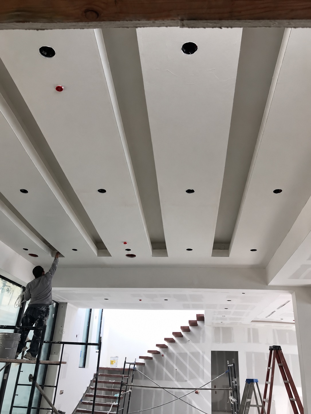 Interior wall and staircase before finishing