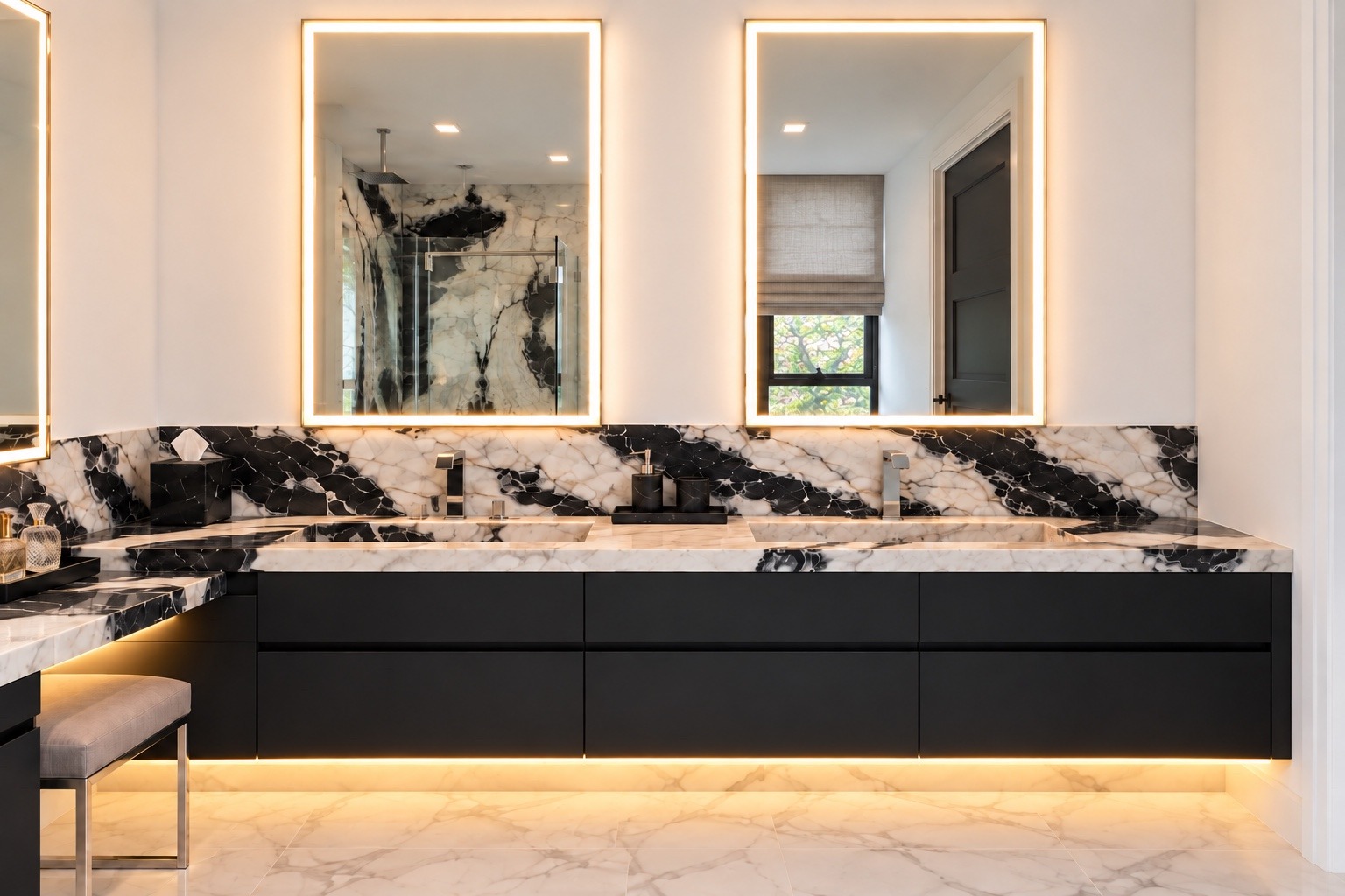 Primary bathroom double vanity