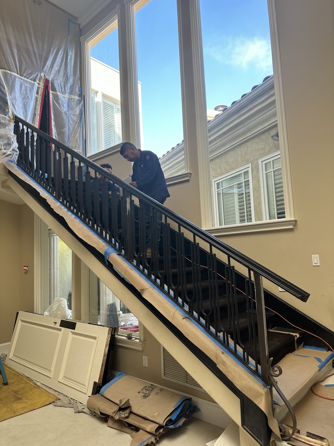 Staircase work during the remodel