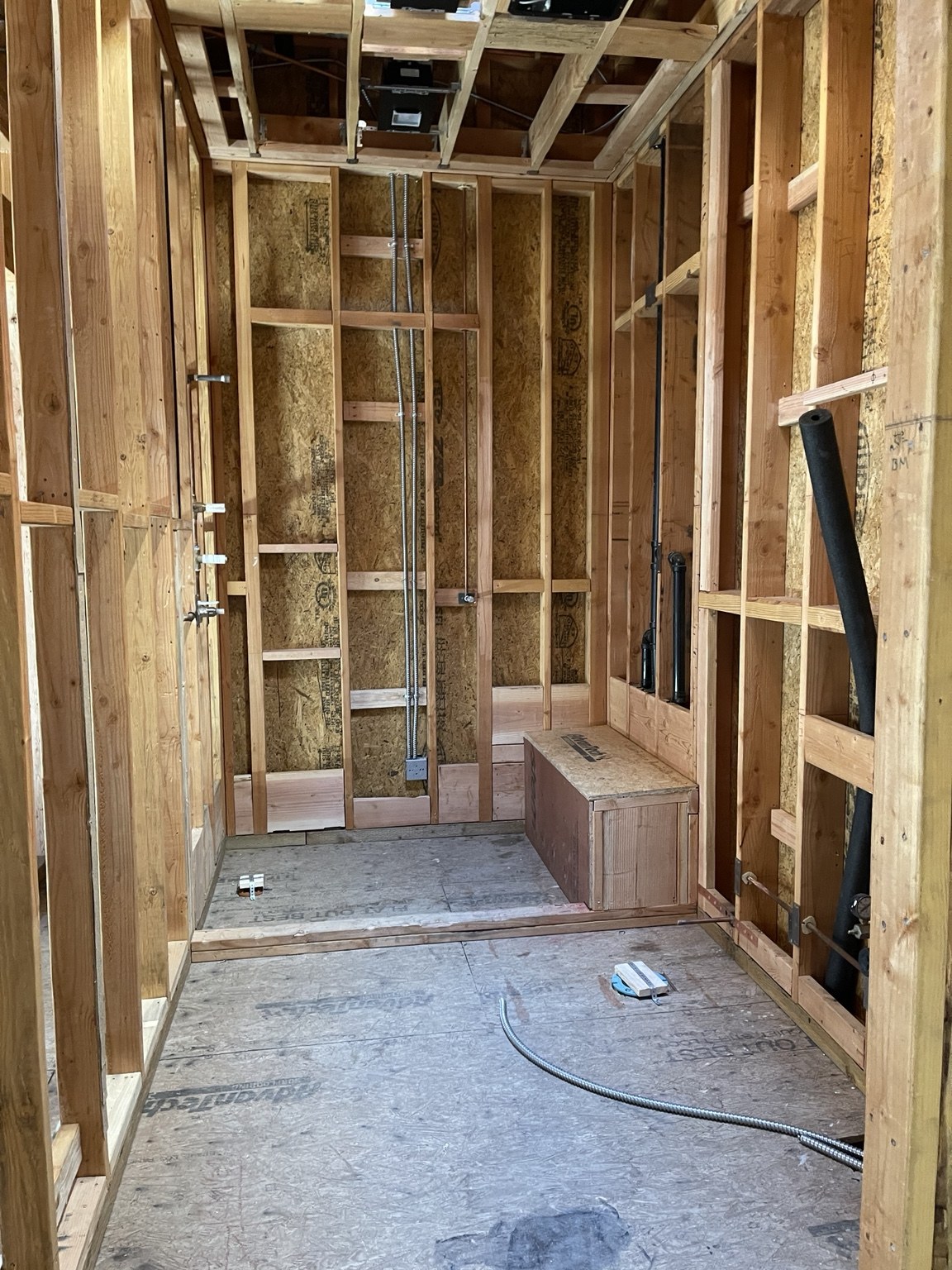 Interior framing before finishes