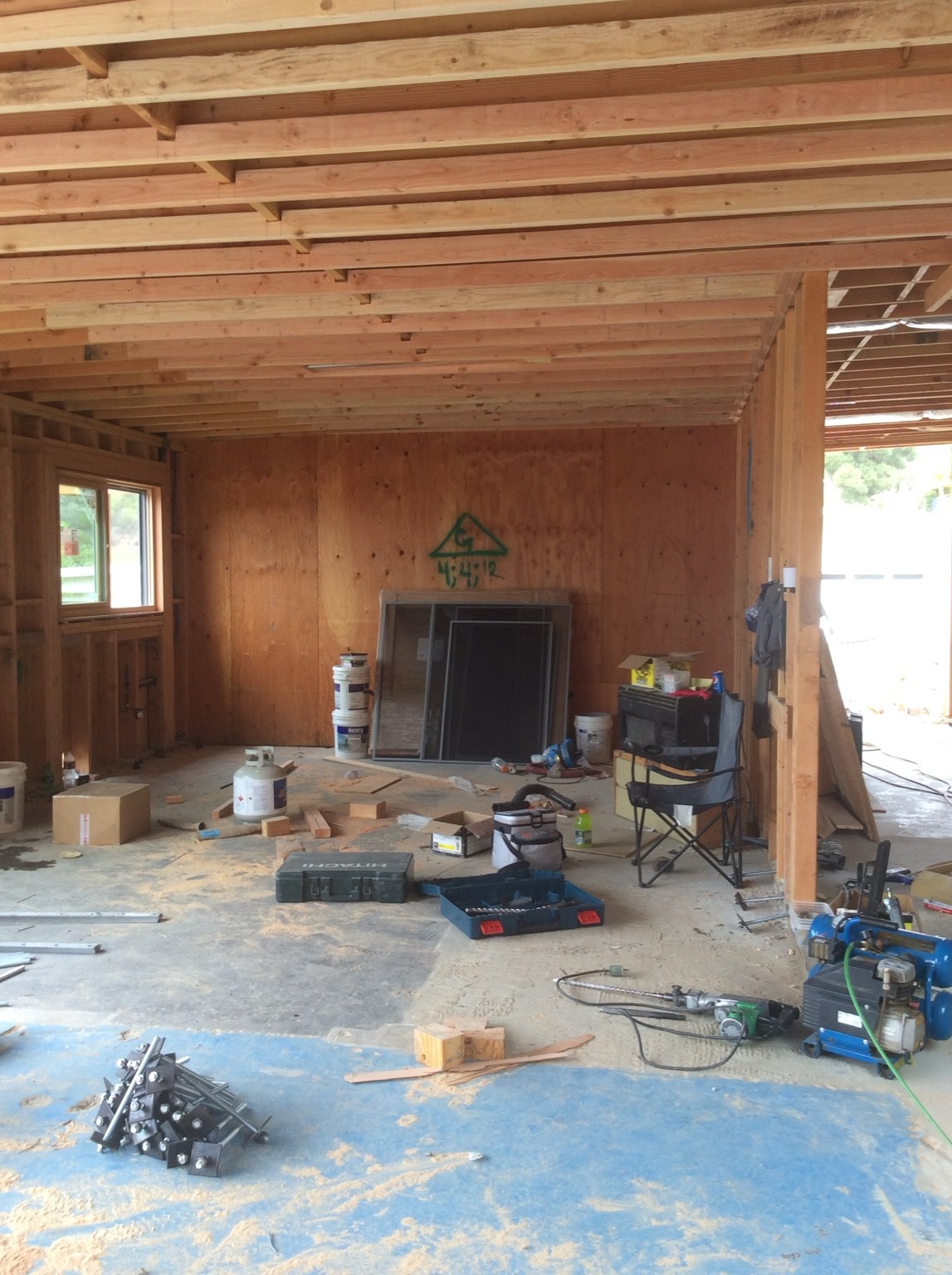 Living room during the remodel